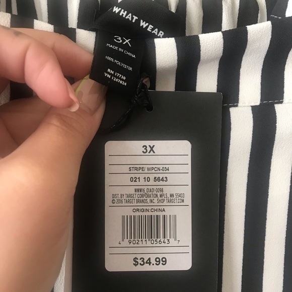 NWT WHO WHAT WEAR STRIPE WIDE LEG PANT - Picture 3 of 4